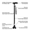 Non Slip Retractable Walking Cane With LED Light Aluminum Alloy Elderly Support Stick 9