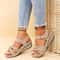 Summer Wedge Sandals For Women Non Slip Beach Platform Shoes Lightweight Plus Size 3