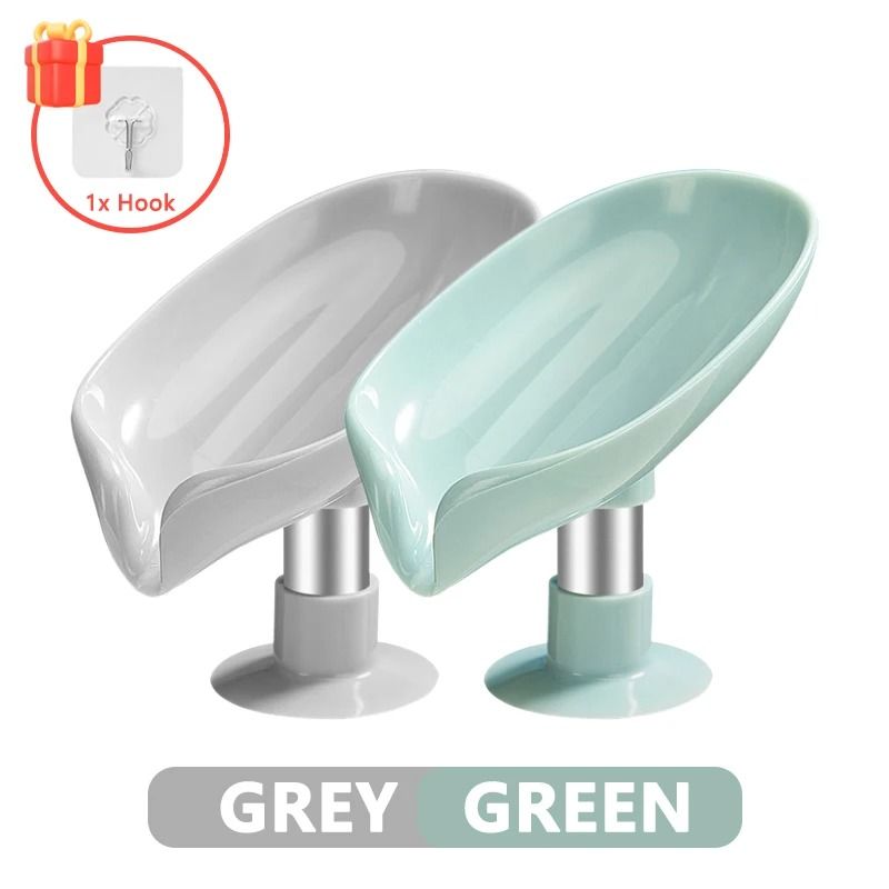 Leaf Shape Draining Soap Holder Suction Cup Soap Dish Bathroom Soap Drainer 5