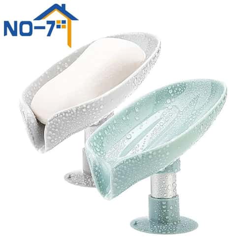 Leaf Shape Draining Soap Holder Suction Cup Soap Dish Bathroom Soap Drainer