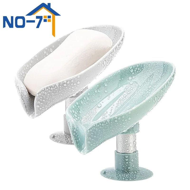 Leaf Shape Draining Soap Holder Suction Cup Soap Dish Bathroom Soap Drainer 0