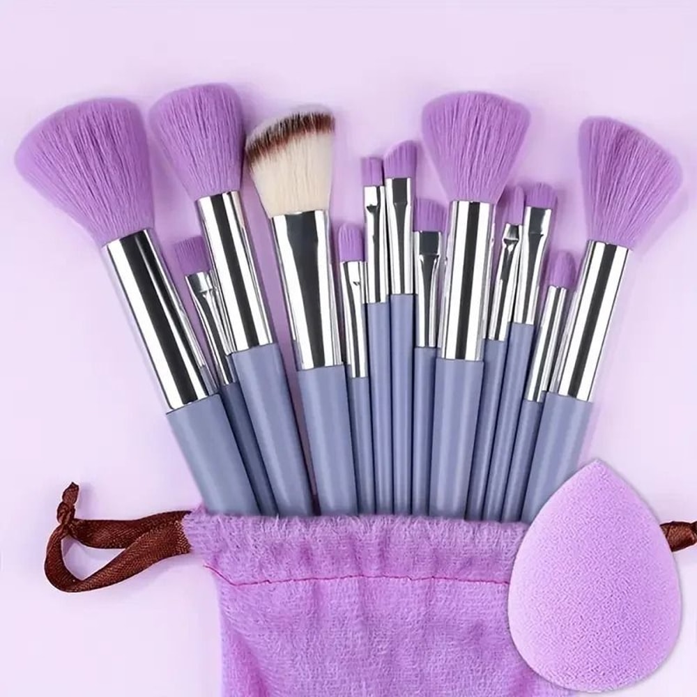 13 Pcs Makeup Brush Set Soft Fluffy Full Face Brush Set For Foundation And Eyeshadow 17