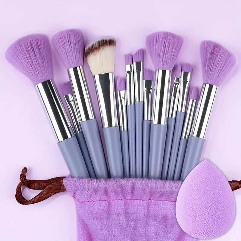 13 Pcs Makeup Brush Set Soft Fluffy Full Face Brush Set For Foundation And Eyeshadow 17