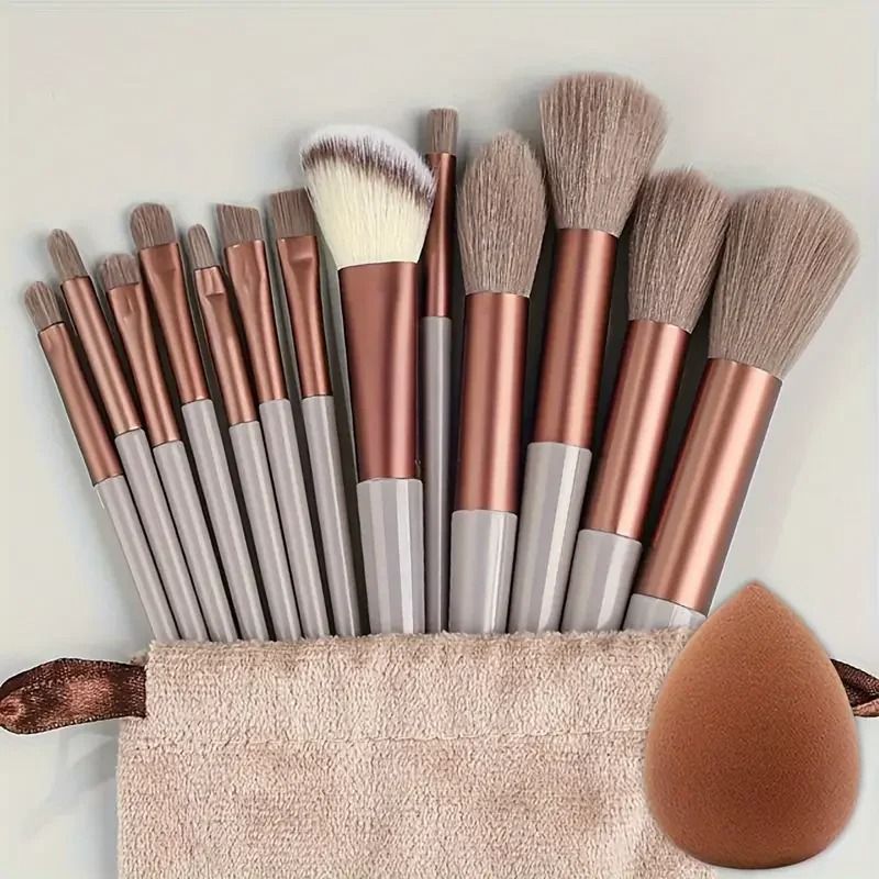 13 Pcs Makeup Brush Set Soft Fluffy Full Face Brush Set For Foundation And Eyeshadow 18