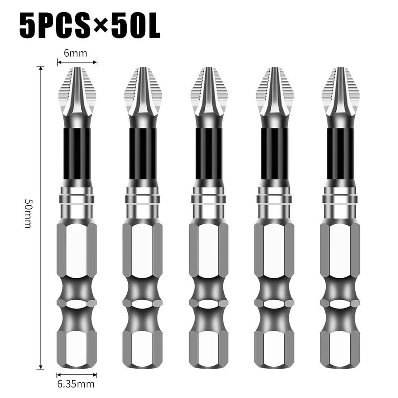 K5 S2 Steel Magnetic Screwdriver Bit Non Slip Phillips Cross Head Drill Bit 6