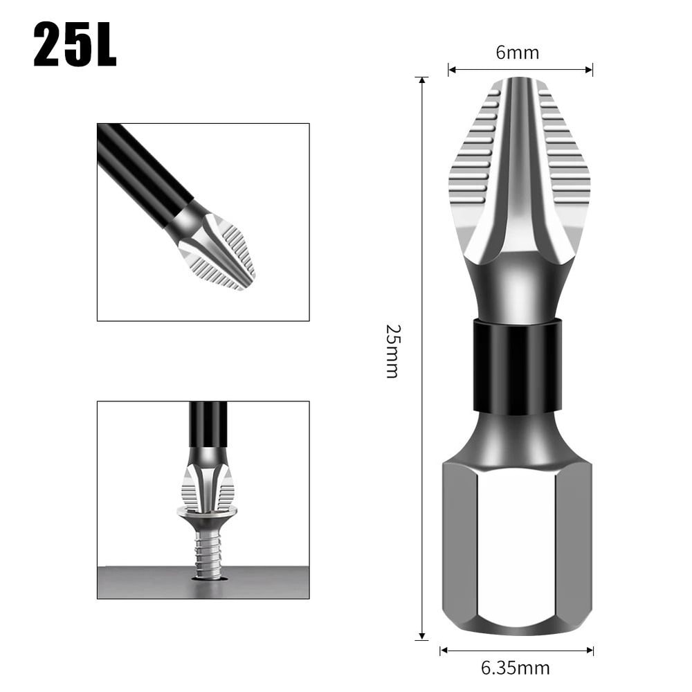 K5 S2 Steel Magnetic Screwdriver Bit Non Slip Phillips Cross Head Drill Bit 20