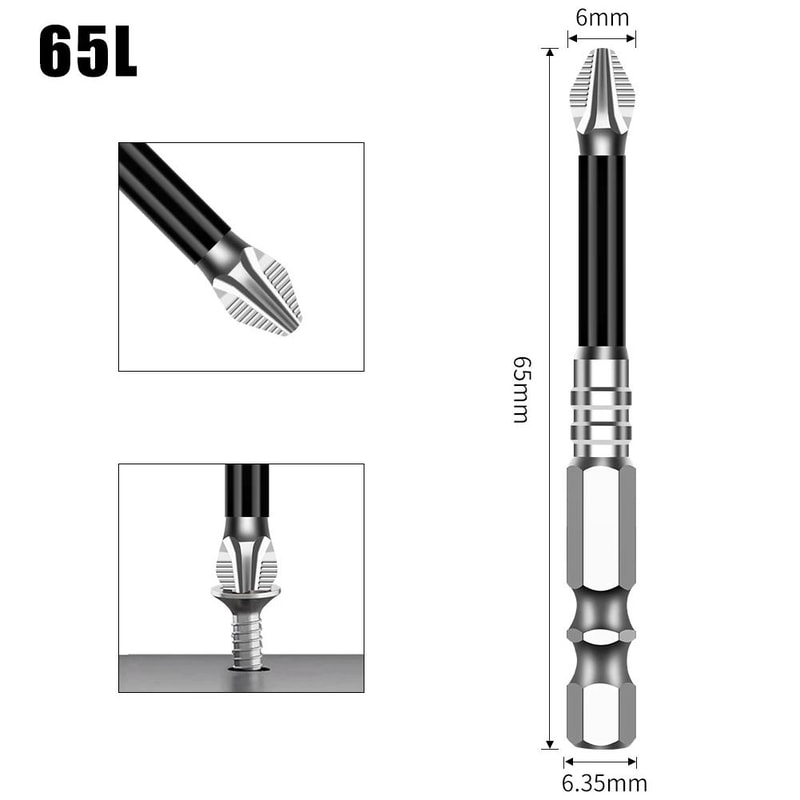 K5 S2 Steel Magnetic Screwdriver Bit Non Slip Phillips Cross Head Drill Bit 22