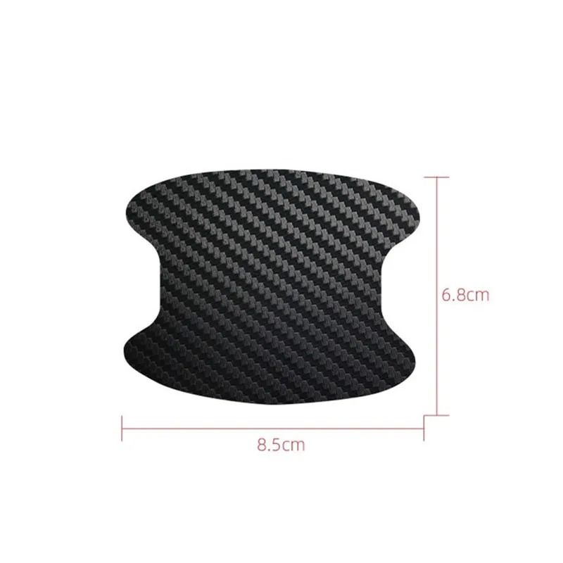 Carbon Fiber Car Door Handle Protector Sticker Set Scratch Resistant Car Handle Film 4pcs 12