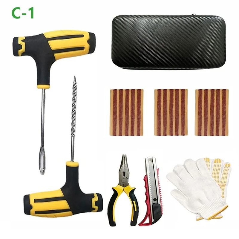 Tubeless Tire Repair Kit Tire Plug Tool Set With Rubber Strips For Car And Motorcycle 3