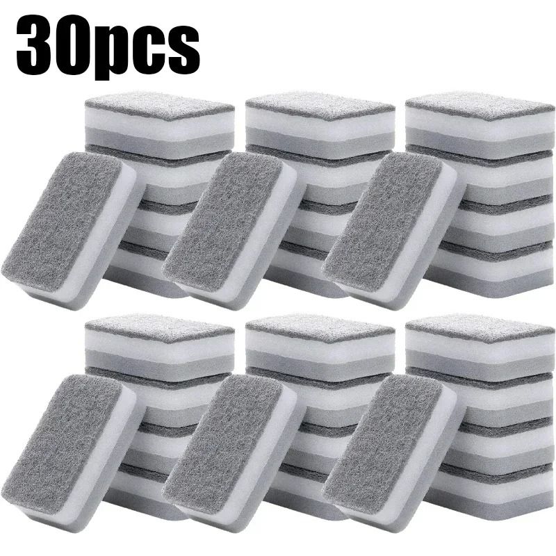 Magic 3 Layer Dishwashing Sponge Reusable Non Scratch Scouring Pads For Pots And Pans 4