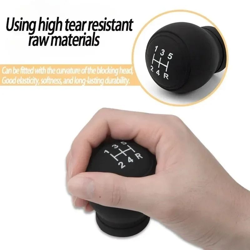 Universal Silicone Gear Shift Knob Cover Non Slip Waterproof Manual Shifter Protector 6