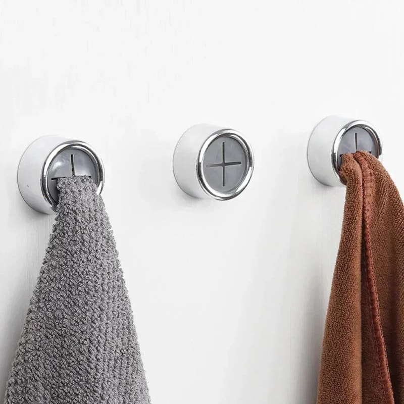 Self Adhesive Towel Holder Clips Wall Mounted Towel Hook Organizer Set 14