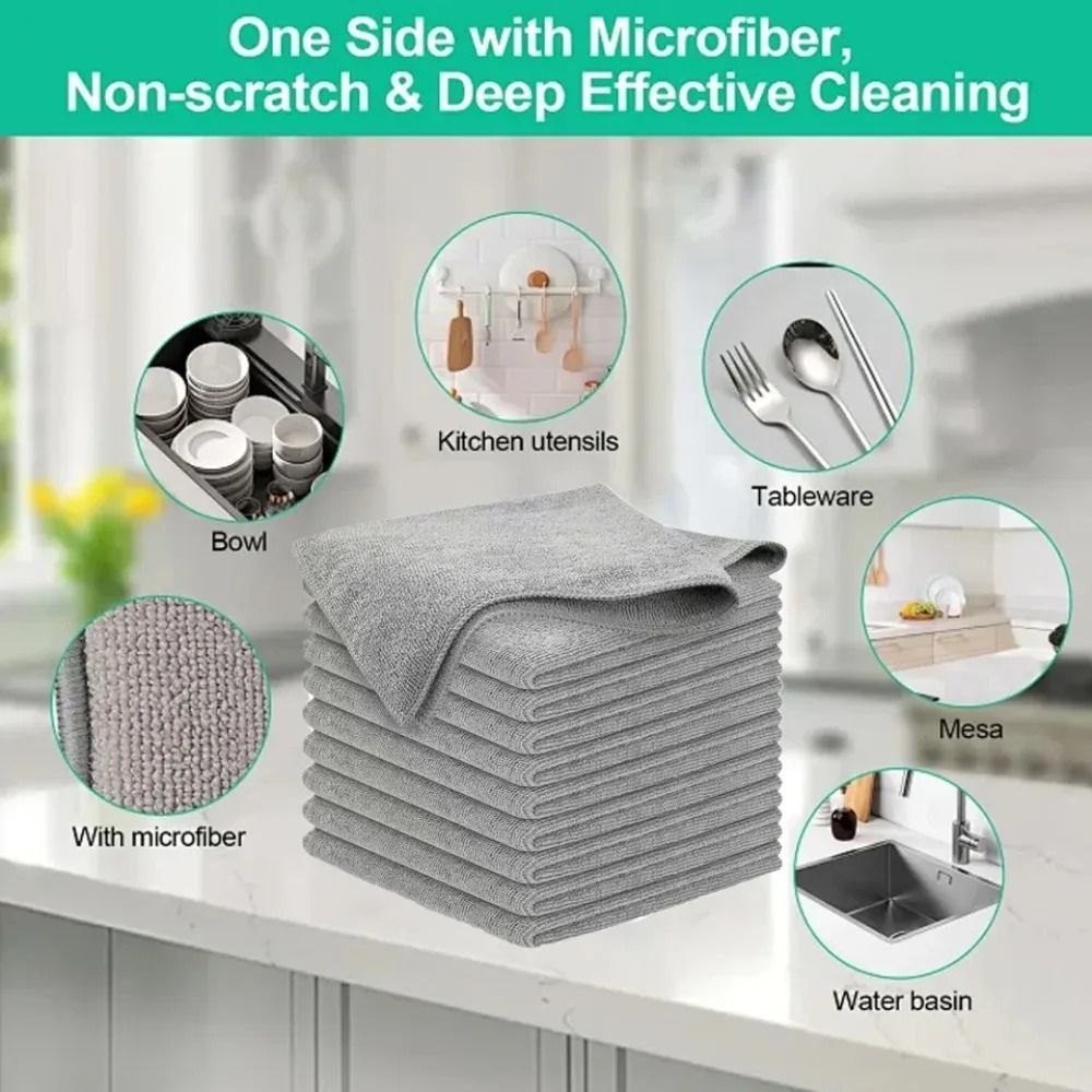 Microfiber Kitchen Towels Cleaning Cloth Set Ultra Fine Fiber Soft And Stain Resistant 5