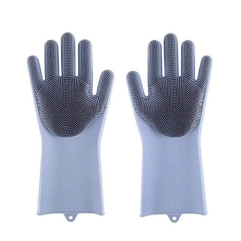 Pet Grooming Gloves Silicone Hair Removal Dog Bath Shampoo Scrubber Glove 1