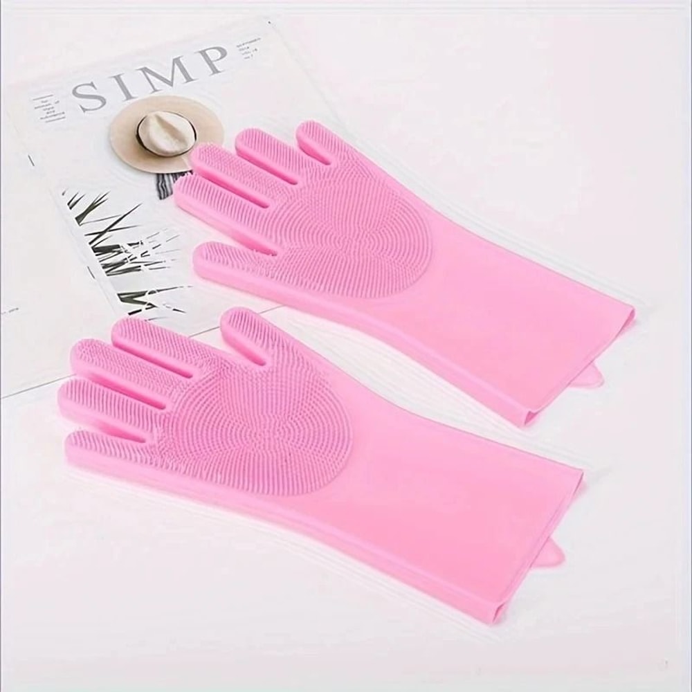 Pet Grooming Gloves Silicone Hair Removal Dog Bath Shampoo Scrubber Glove 2