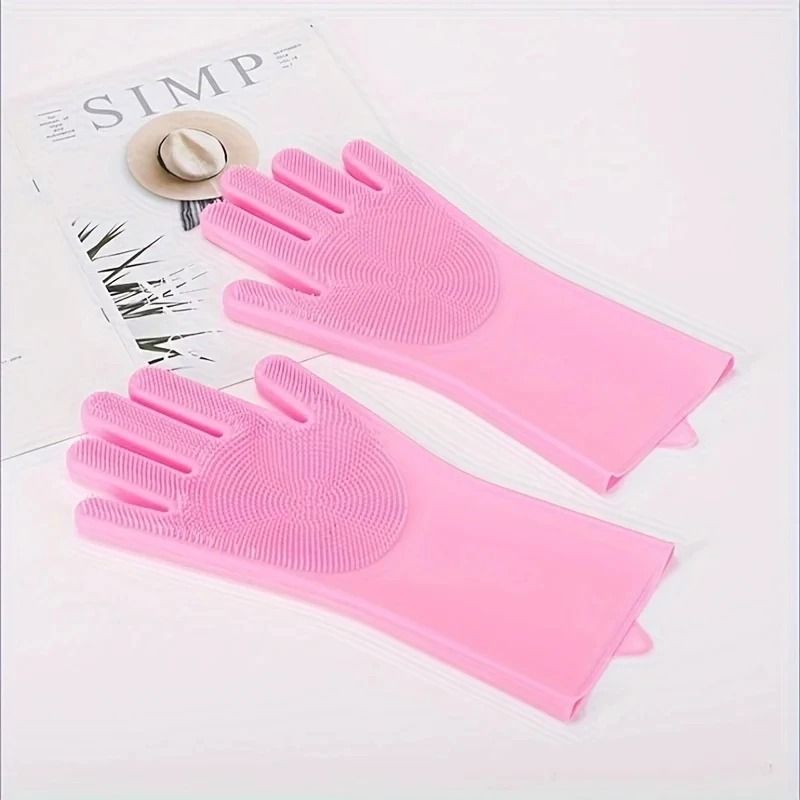 Pet Grooming Gloves Silicone Hair Removal Dog Bath Shampoo Scrubber Glove 2