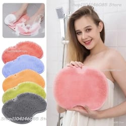 silicone back scrubber and shower foot scrubber mat non slip bath massage pad