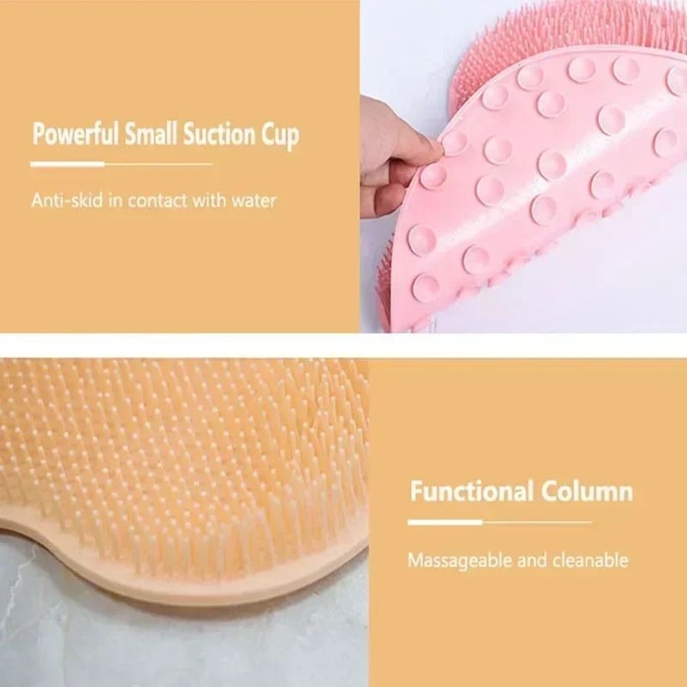 Silicone Back Scrubber And Shower Foot Scrubber Mat Non Slip Bath Massage Pad 10