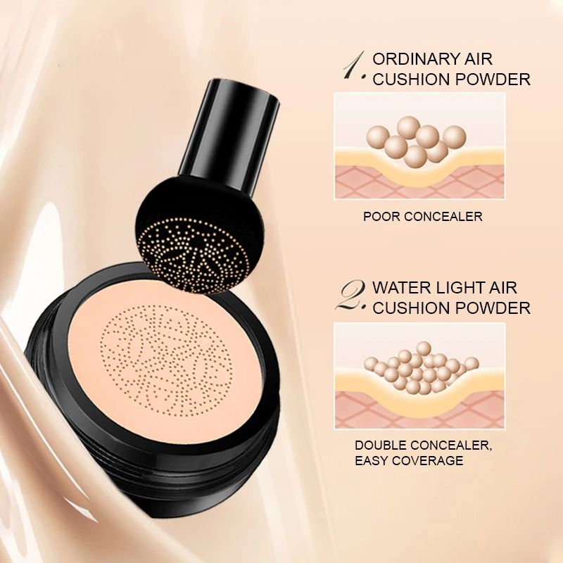 Ocheal BB Cream Cushion Foundation Air Cushion Compact With Mushroom Puff Concealer 8