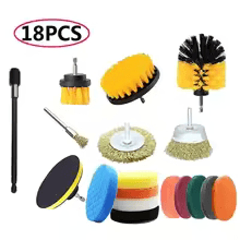 3 Pcs Drill Brush Kit Electric Scrubber Brush Set For Carpet Glass Car Tires Cleaning 10