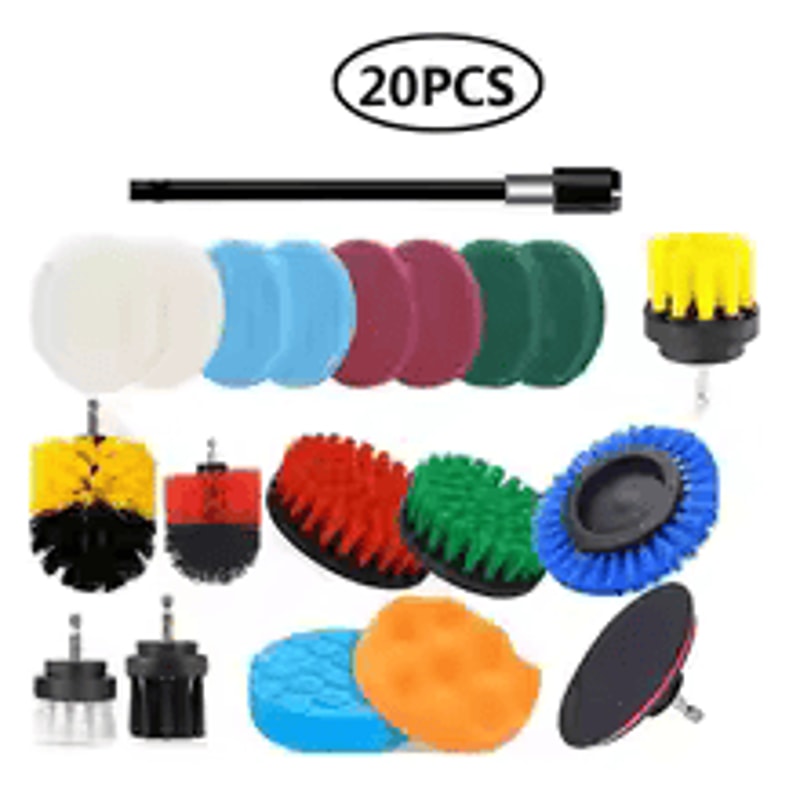 3 Pcs Drill Brush Kit Electric Scrubber Brush Set For Carpet Glass Car Tires Cleaning 11