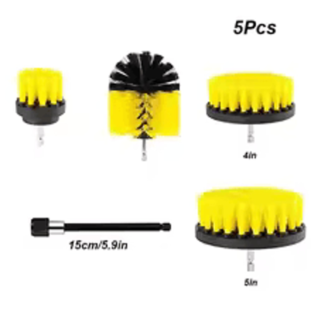 3 Pcs Drill Brush Kit Electric Scrubber Brush Set For Carpet Glass Car Tires Cleaning 4