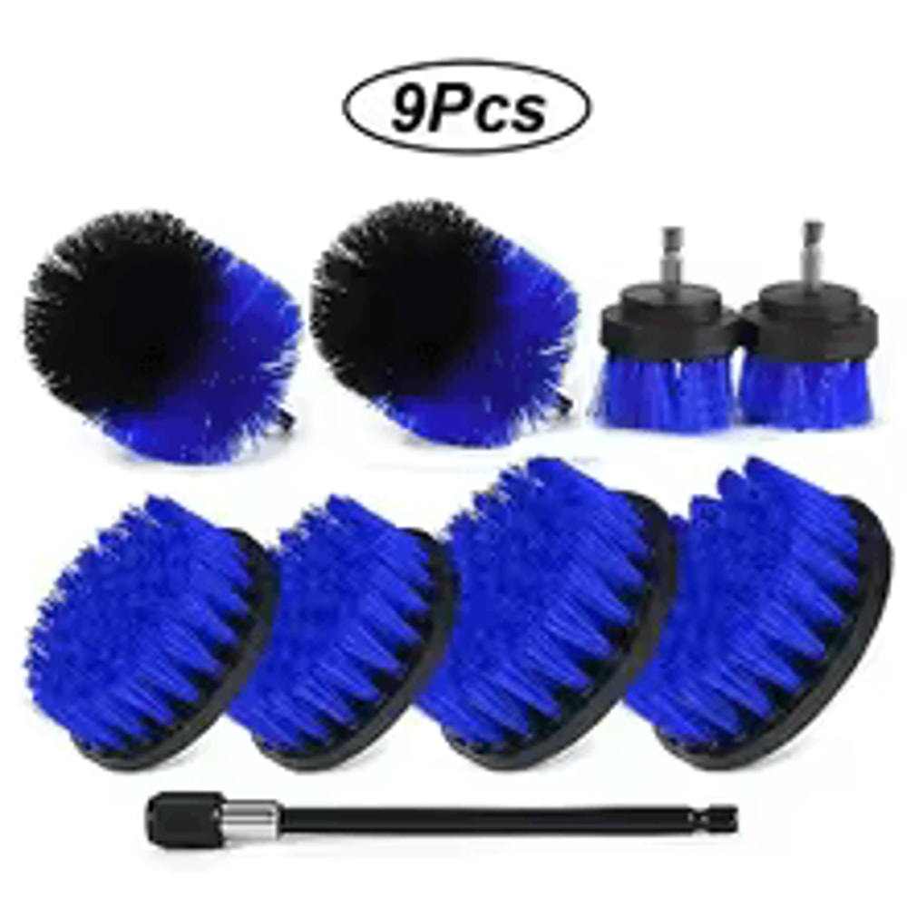 3 Pcs Drill Brush Kit Electric Scrubber Brush Set For Carpet Glass Car Tires Cleaning 7