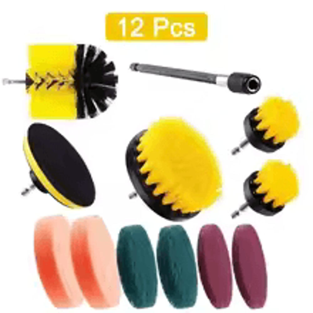 3 Pcs Drill Brush Kit Electric Scrubber Brush Set For Carpet Glass Car Tires Cleaning 8