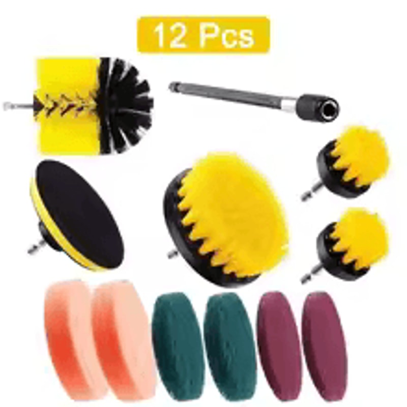 3 Pcs Drill Brush Kit Electric Scrubber Brush Set For Carpet Glass Car Tires Cleaning 8