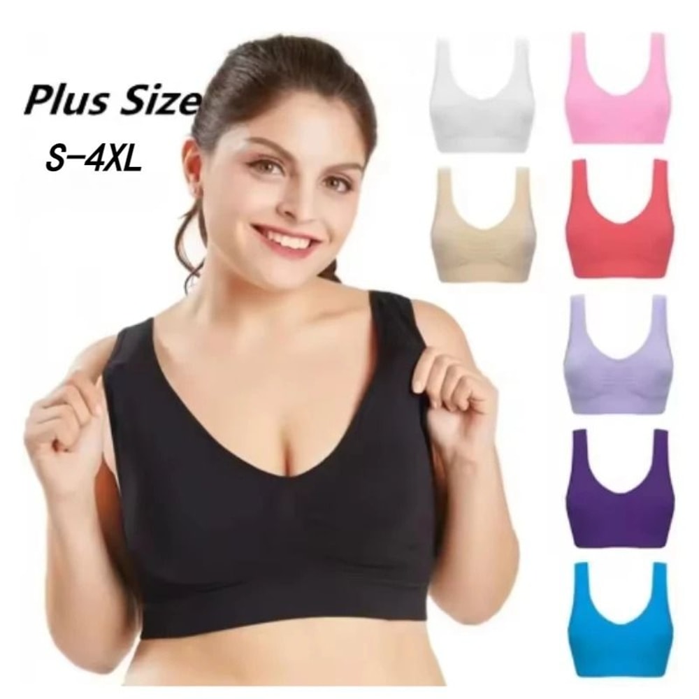 Seamless No Pad Sports Bra Breathable Workout Bralette For Yoga Running Fitness 7