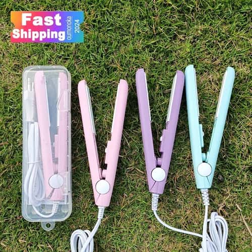 3 in 1 Hair Straightener Mini Flat Iron Hot Comb and Curling Styling Tool