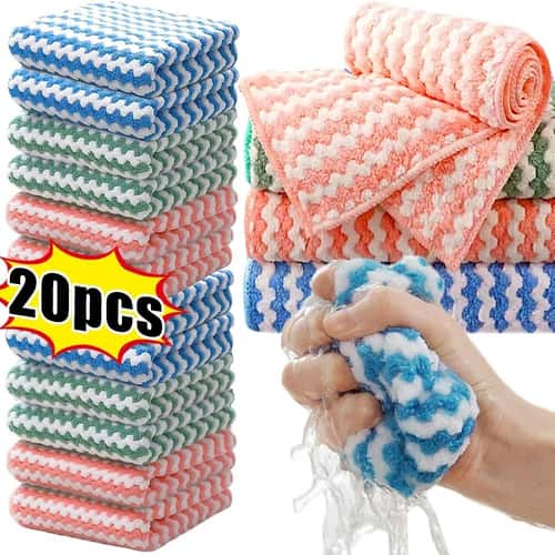 Microfiber Cleaning Cloth Thick Dishcloths High Absorbent Kitchen Wipe Towels