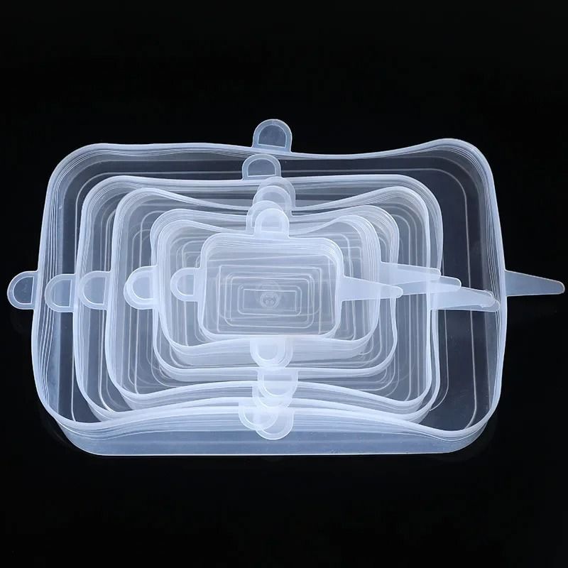 Silicone Stretch Lids Reusable Food Covers Elastic Silicone Lids Universal Bowl Lid Set 6pcs 1