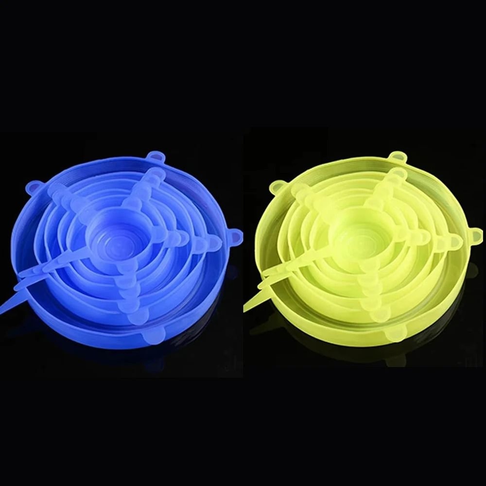 Silicone Stretch Lids Reusable Food Covers Elastic Silicone Lids Universal Bowl Lid Set 6pcs 11