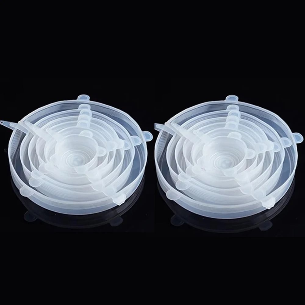 Silicone Stretch Lids Reusable Food Covers Elastic Silicone Lids Universal Bowl Lid Set 6pcs 7