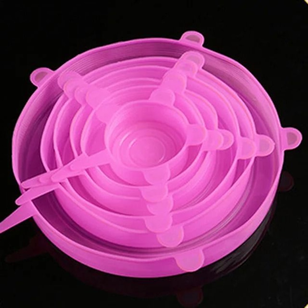 Silicone Stretch Lids Reusable Food Covers Elastic Silicone Lids Universal Bowl Lid Set 6pcs 3