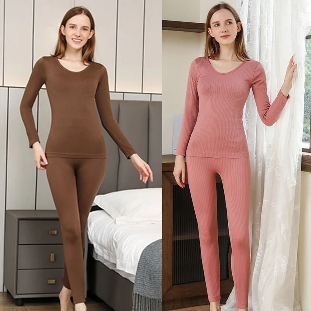 Warm Womens Thermal Underwear Set Long Johns With Shaping Fit And Soft Comfort 9