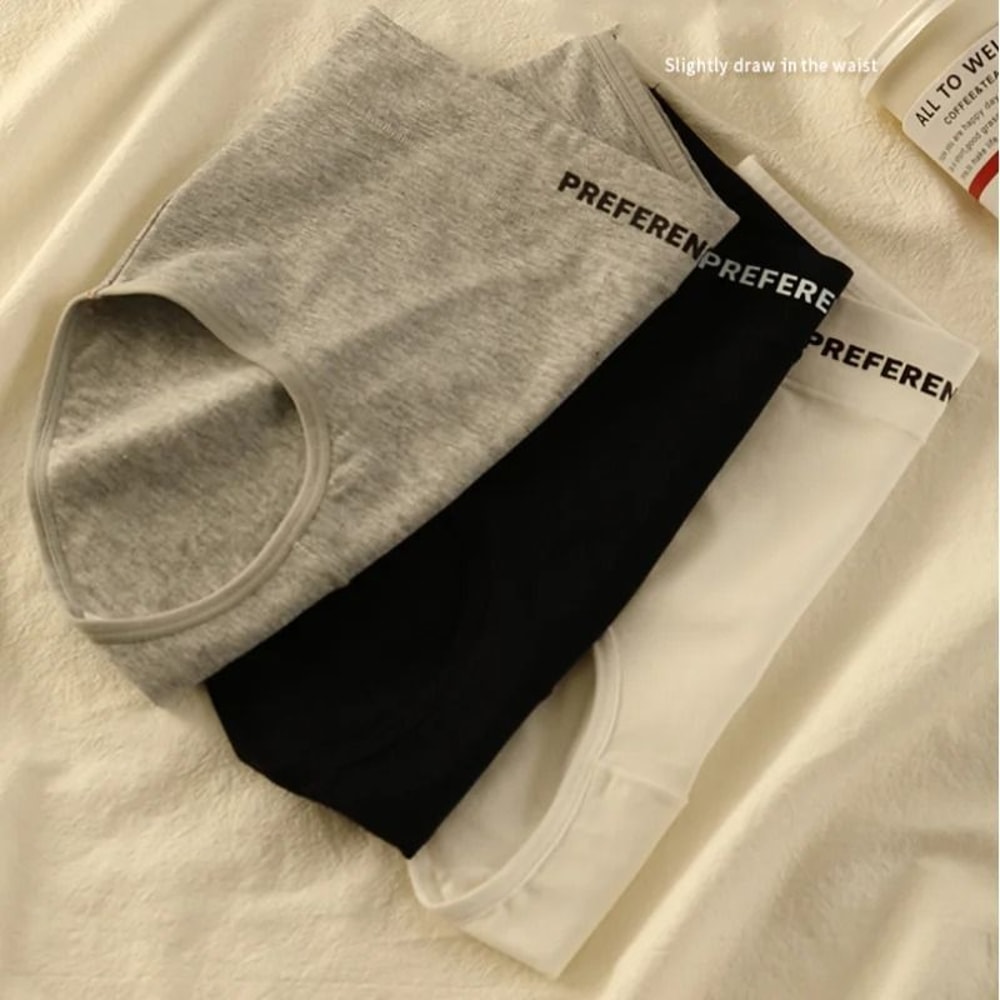 3 Pack High Waist Cotton Panties Comfortable Breathable Womens Underwear Briefs 15