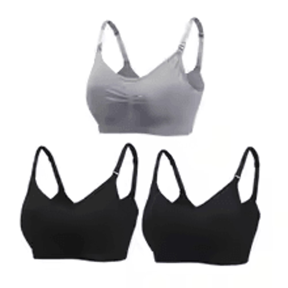 3 Pack Cotton Seamless Maternity Nursing Bras Breathable Support For Breastfeeding 15