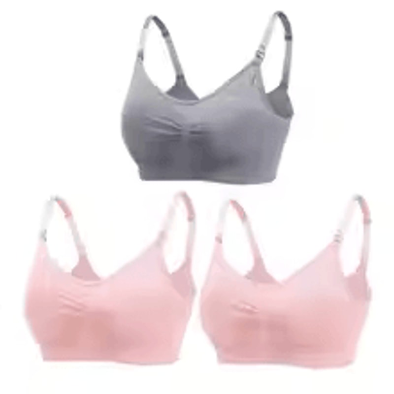 3 Pack Cotton Seamless Maternity Nursing Bras Breathable Support For Breastfeeding 16