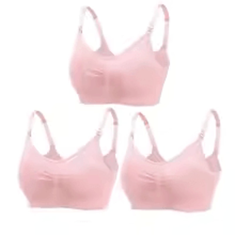 3 Pack Cotton Seamless Maternity Nursing Bras Breathable Support For Breastfeeding 3