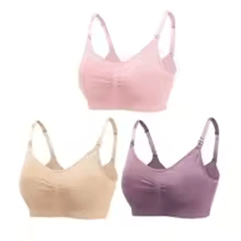 3 Pack Cotton Seamless Maternity Nursing Bras Breathable Support For Breastfeeding 18