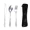 Portable Travel Cutlery Set With Zipper Case Washable Camping Utensil Kit 2