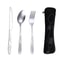 Portable Travel Cutlery Set With Zipper Case Washable Camping Utensil Kit 2