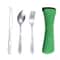 Portable Travel Cutlery Set With Zipper Case Washable Camping Utensil Kit 3