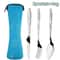 Portable Travel Cutlery Set With Zipper Case Washable Camping Utensil Kit 0