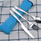 Portable Travel Cutlery Set With Zipper Case Washable Camping Utensil Kit 4