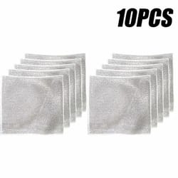 10 pack silver wire dishcloth thick microfiber magic cleaning cloth with scrub power