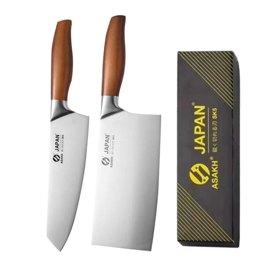 Professional Japanese Kitchen Knife Set Stainless Steel Chef Knife Santoku And Cleaver 6