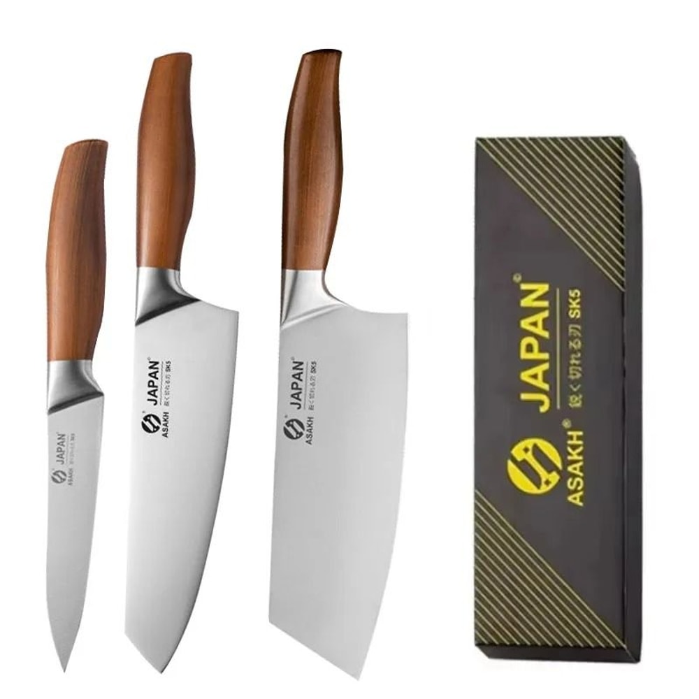 Professional Japanese Kitchen Knife Set Stainless Steel Chef Knife Santoku And Cleaver 8